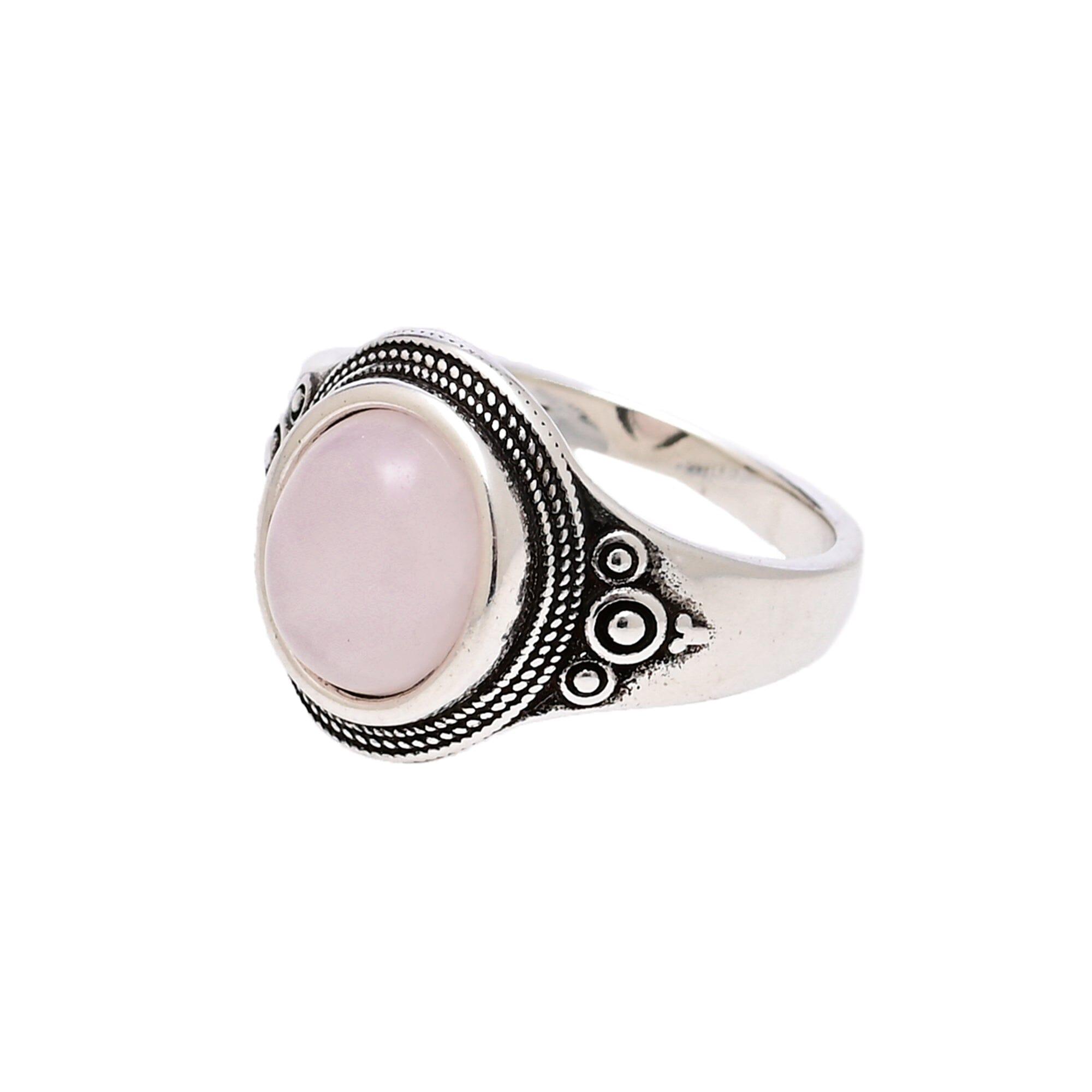 Anello Macha con Quarzo Rosa “Positività Senza Tempo”