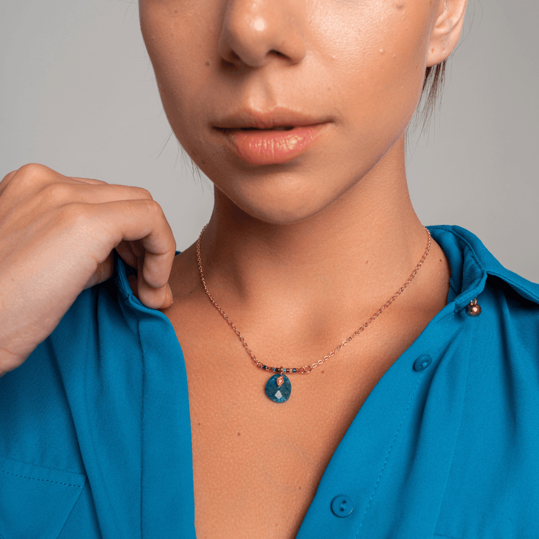 Collana "Splendore Faraonico" con Quarzo Rosa e Apatite