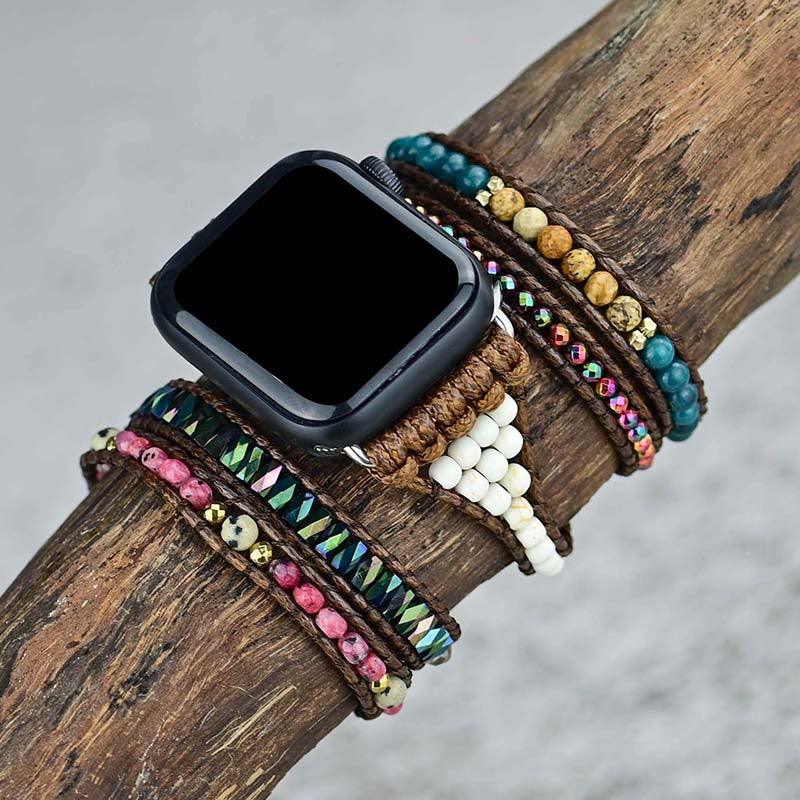 Cinturino per Apple Watch "Trio di Colori" in Bianco, Blu e Rosa