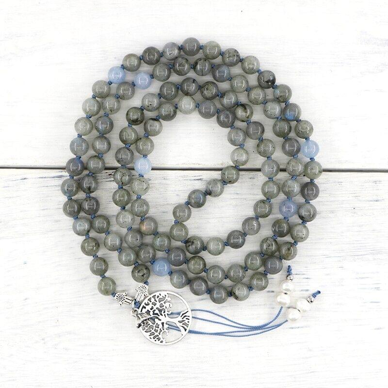 Collana Mala “Rigenerazione Spirituale” con Labradorite e Perle