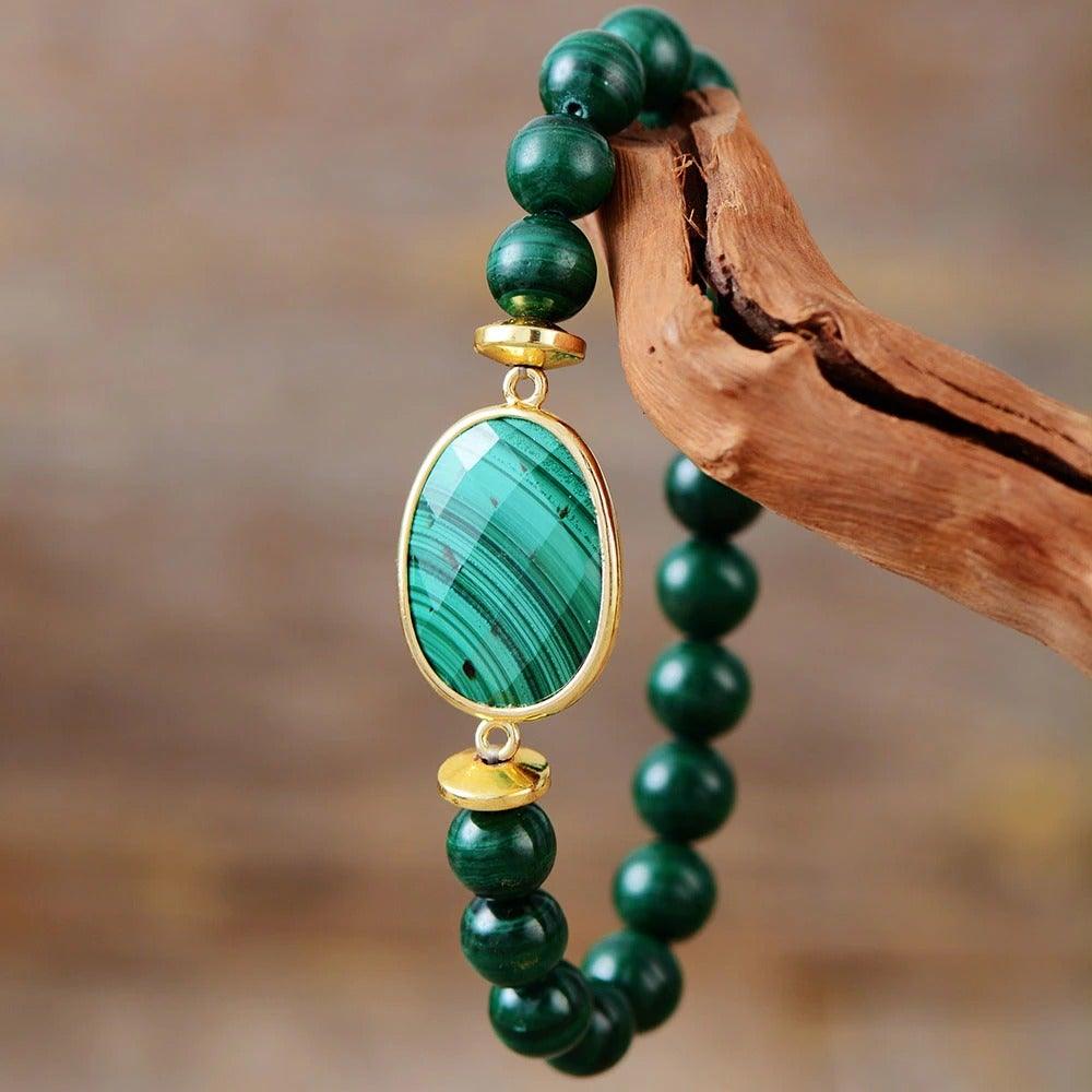 Bracciale Mala "Energia Primordiale" in Malachite