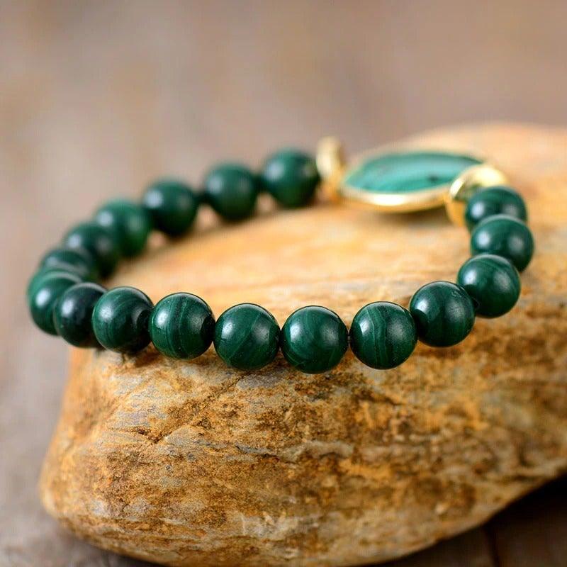 Bracciale Mala "Energia Primordiale" in Malachite