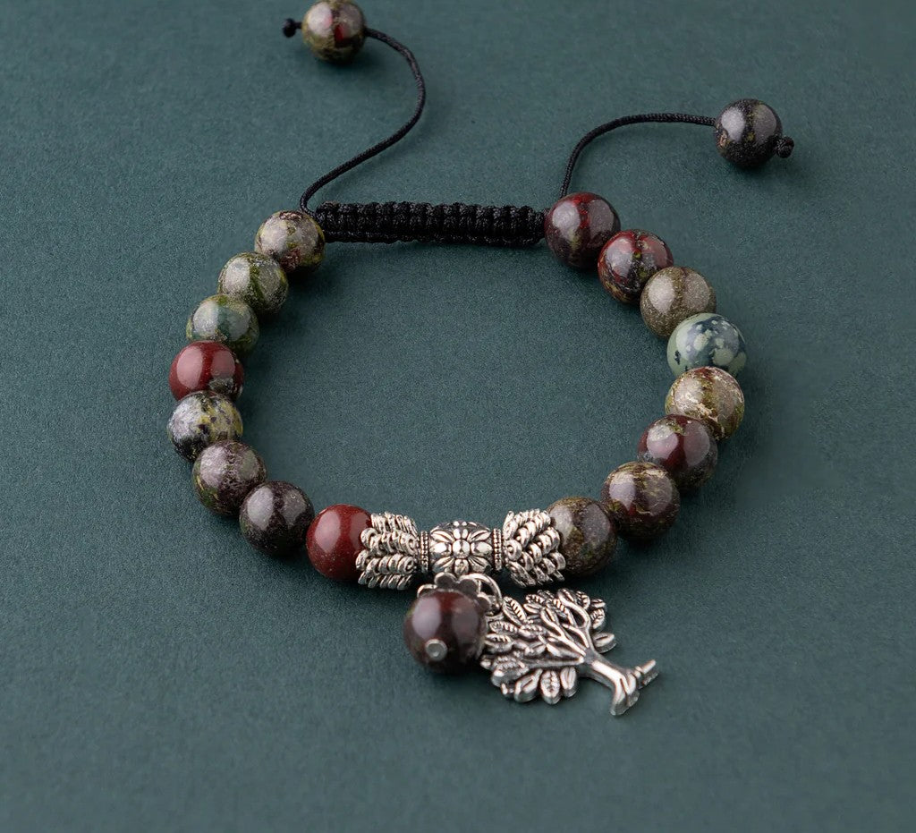 Bracciale Albero della Vita in Diaspro Sangue di Drago