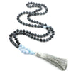 Collana Mala "Neve Celeste" con Acquamarine a Fiocco di Neve