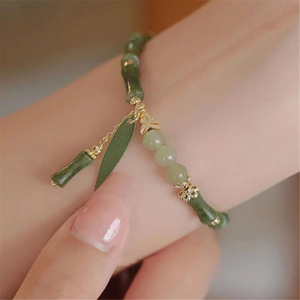 Bracciale di Giada Hetian "Oasi Verde di Bambù"