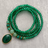 Collana Vintage "Doppia Armonia" con Onice Verde Calmante