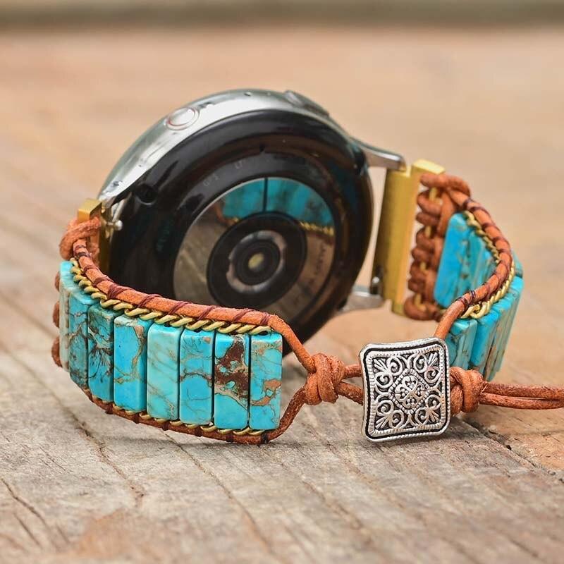 Cinturino per Orologio Samsung "Celeste Serenità" con Howlite