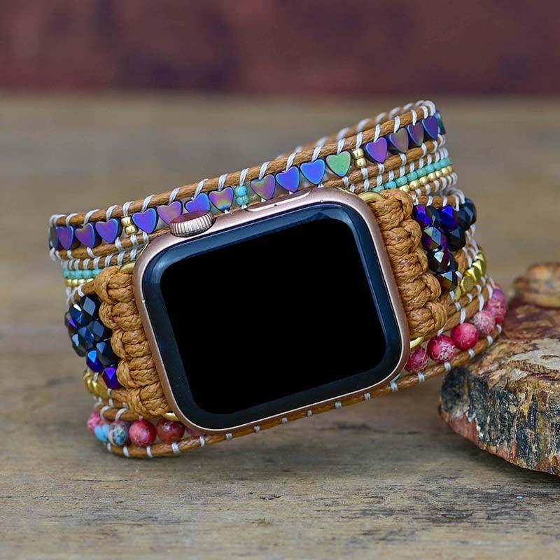 Cinturino per Apple Watch "Cuori Splendenti" con Pietre Naturali