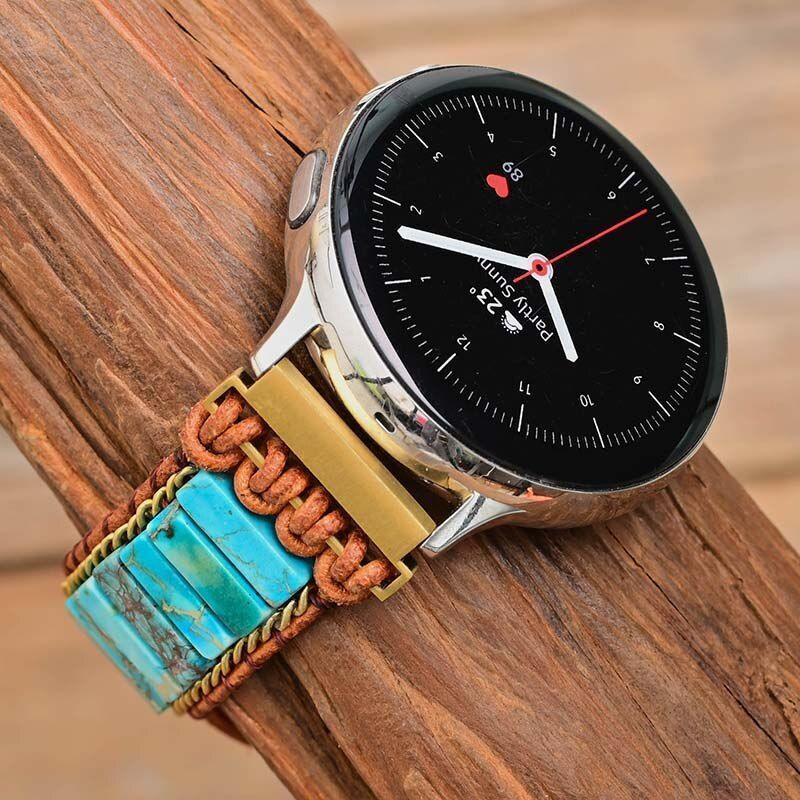 Cinturino per Orologio Samsung "Celeste Serenità" con Howlite