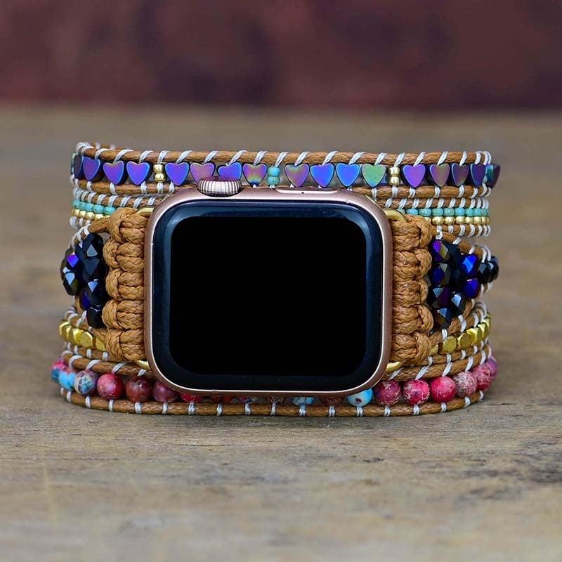 Cinturino per Apple Watch "Cuori Splendenti" con Pietre Naturali