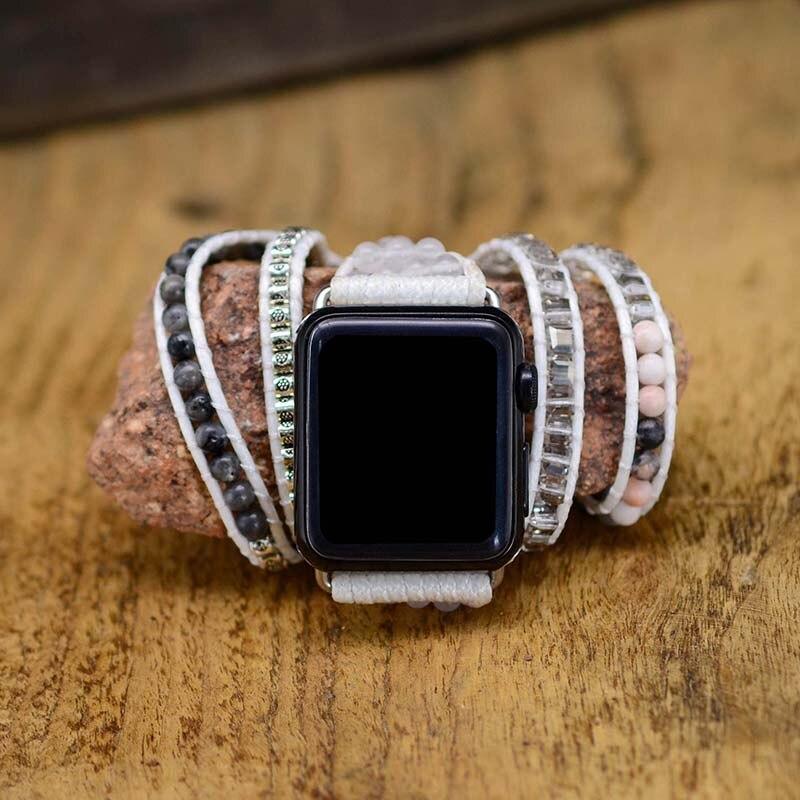 Cinturino in Labradorite Bianca per Apple Watch