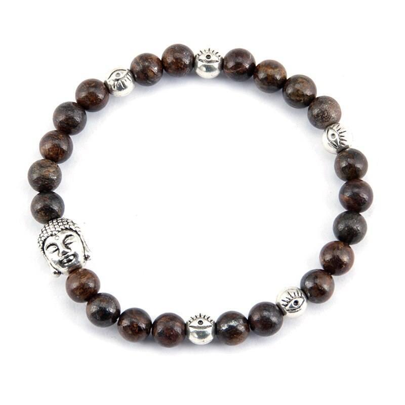 Bracciale con Buddha in Bronzite "Saggezza Ancestrale"